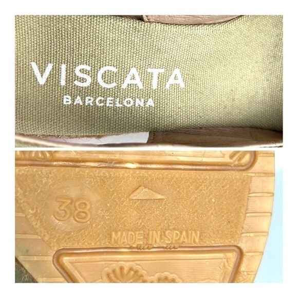 NWOB VISCATA  Barcelona Canvas Sandal Wedged Canvas Espadrilles sz 38 US 6,5 - 7 - Picture 15 of 16